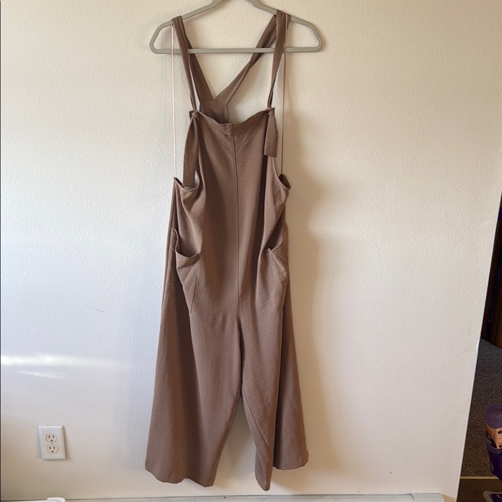 Brown Suspender Jumpsuit